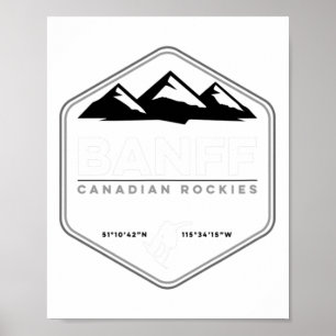 Affiche Banff Canadian Rockies Norquay Snowboard T Shirt