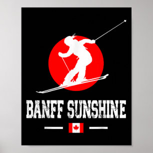 Affiche Banff Sunshine Canada Station de ski Montagnes Roc