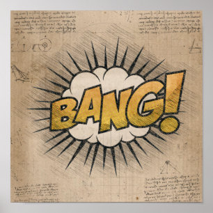 Affiche BANG ! Livre de bande dessinée vintage Steampunk P