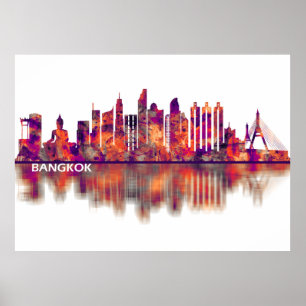 Affiche Bangkok Thailand Skyline