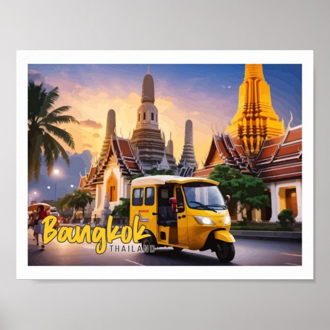 Affiche Bangkok Thaïlande Illustration de voyage Pop Art (Devant)