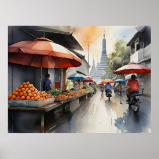 Affiche Bangkok watercolor art