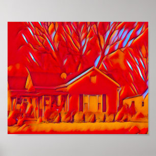 Affiche Banlieue Rouge Flamboyante