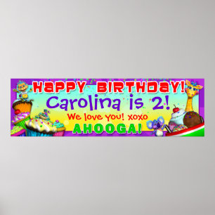 Affiche Bannière B-Day de 40 po x 12 po GiggleBellies Cupc