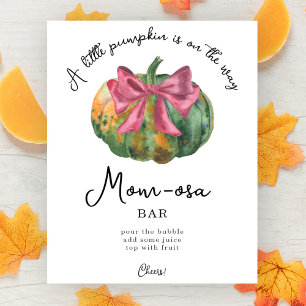 Affiche Bannière bar Momosa shower bébé citrouille arc