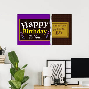 Affiche Bannière d'anniversaire de la barre chocolatée per