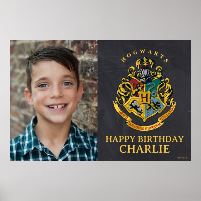 Affiche Bannière d'anniversaire du blason de Poudlard Harr (Devant)
