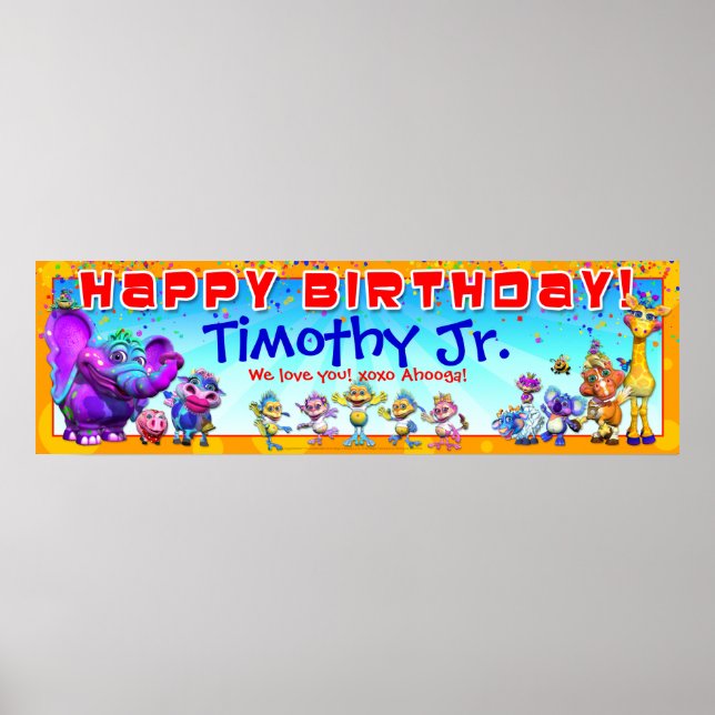 Affiche Bannière d'anniversaire GiggleBellies 40"x12" (Devant)