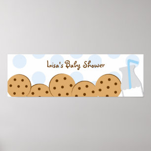 Affiche Bannière de Baby shower de biscuits et de lait