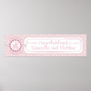Affiche Bannière de Baby shower de transport de bébé et de