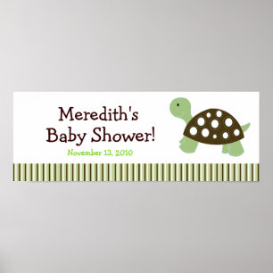 Affiche Bannière de Baby shower personnalisée pour tortue