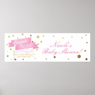 Affiche Bannière de Baby Shower Sugar & Spice & Everything