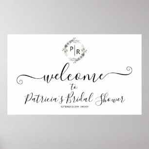 Affiche Bannière de bienvenue pour la fête prénuptiale flo