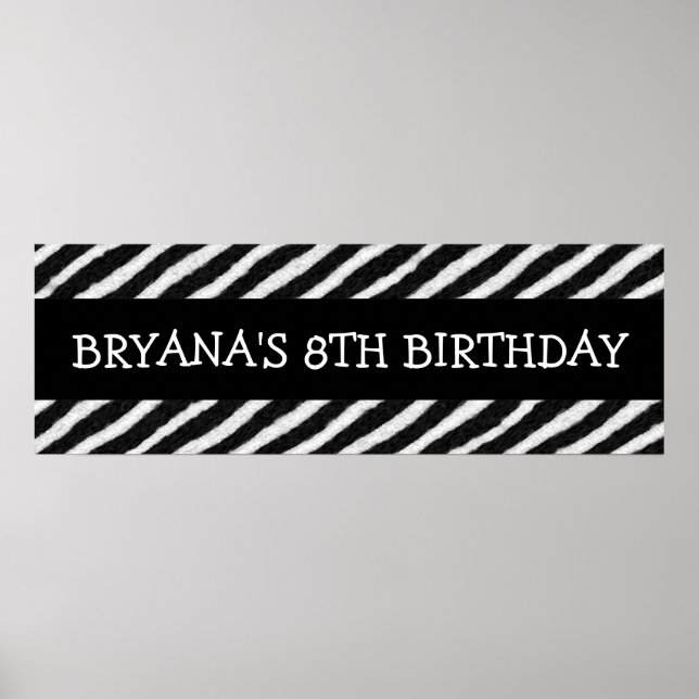 Affiche Bannière de fête d'anniversaire personnalisée avec (Devant)