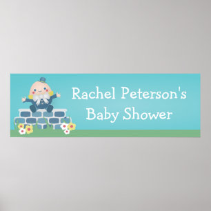 Affiche Bannière de fête de baby shower mignonne de Humpty
