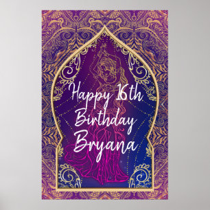Affiche Bannière de fête de danse du ventre marocaine viol