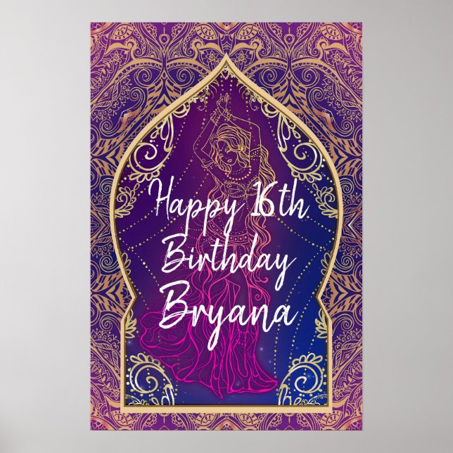 Affiche Bannière de fête de danse du ventre marocaine viol (Devant)