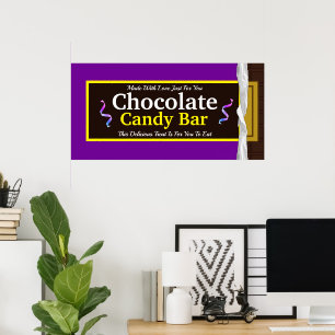 Affiche Bannière de fête de la Barre de chocolat personnal