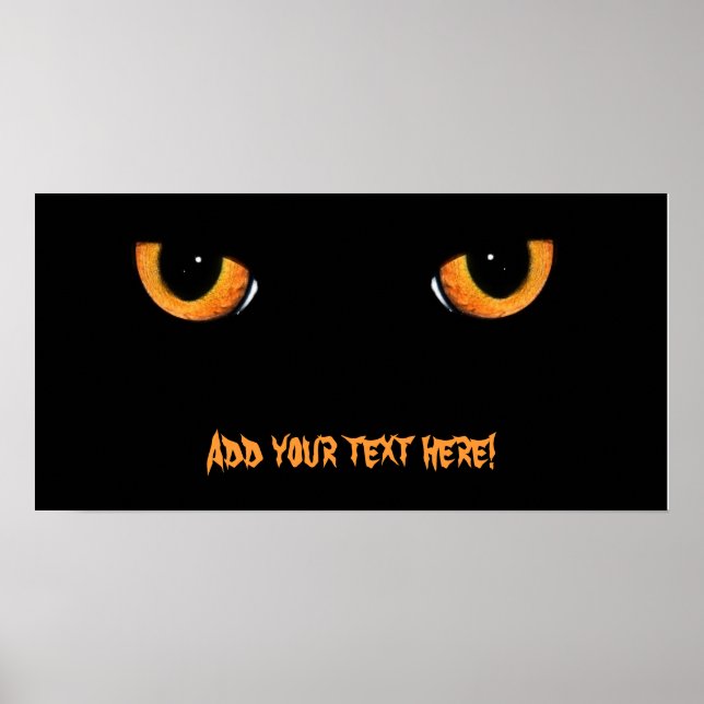 Affiche Bannière de fête d'Halloween de chat noir (Devant)