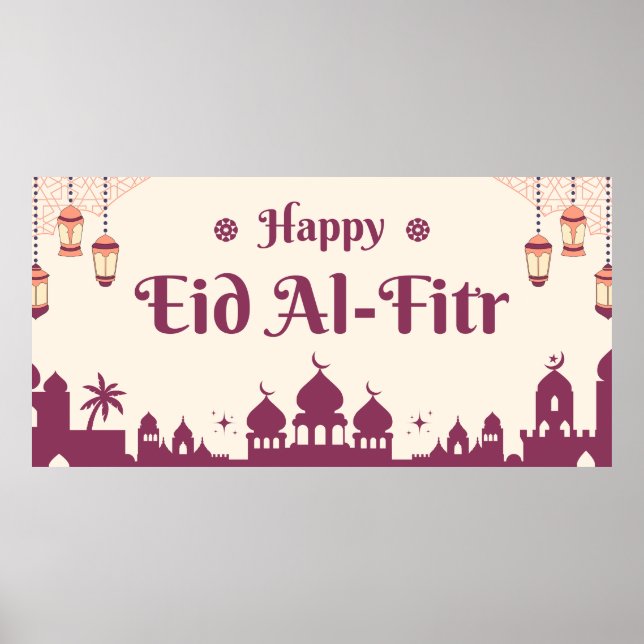 Affiche Bannière de fête Eid Mubarak Eid  (Devant)