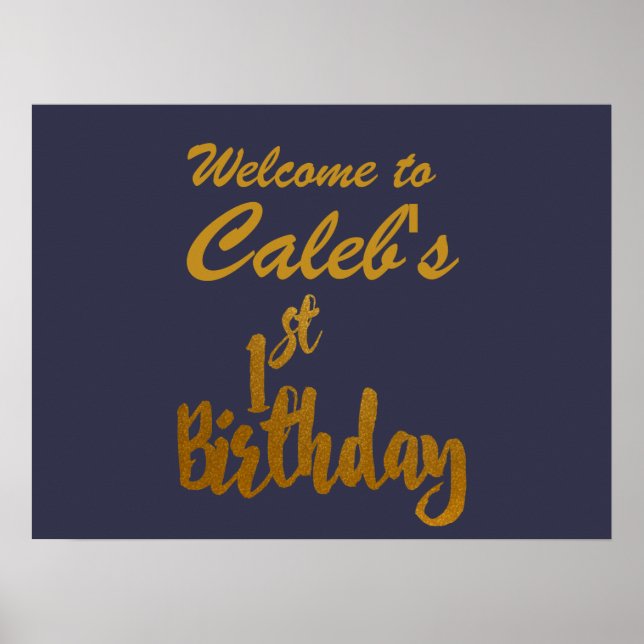Affiche Bannière de fête personnalisée de 1er anniversaire (Devant)