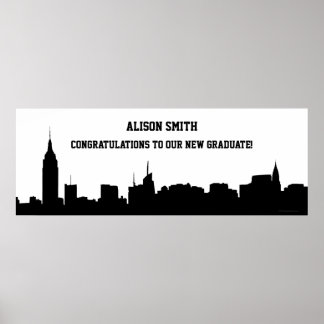 Affiche Bannière de la soirée de graduation Silhouette Sky