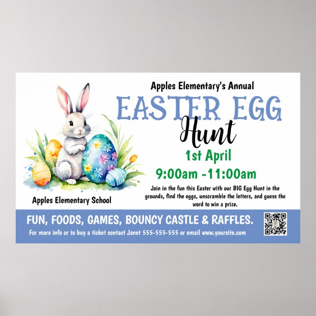 Affiche Bannière de l'église EASTER EGG HUNT PTO PTA (Devant)