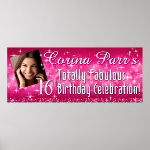 Affiche Bannière de Parties scintillant à billes Glitz 40,