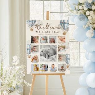 Affiche Bannière de photos du premier anniversaire de Blue