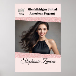 Affiche Bannière de Porte de Concours Rose Gold Glam
