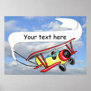 Affiche Bannière de remorquage Biplane personnalisable