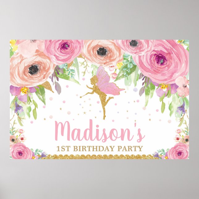 Affiche Bannière de toile de fond de fête d'anniversaire d (Devant)