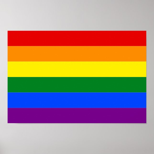 Affiche Bannière drapeau Gay pride couleur arc-en-ciel (Devant)