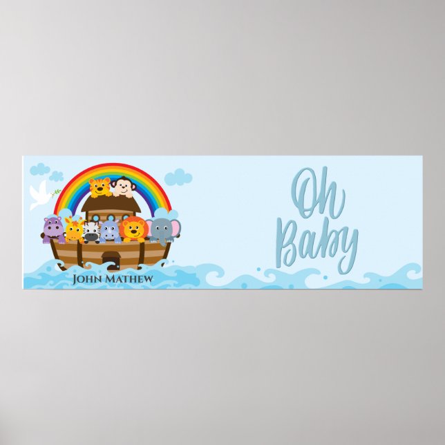 Affiche Bannière du Baby shower Arche de Noah (Devant)