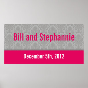 Affiche Bannière personnalisée de 22,5 po x 7,5 po - Damas