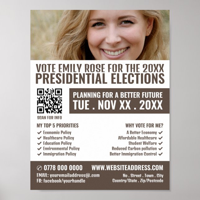 Affiche Bannière photo Campagne politique Publicité (Devant)