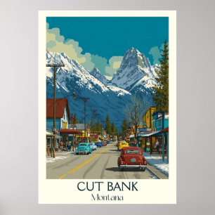 Affiche Banque de coupe Montana Vintage Glacier Gateway Ar