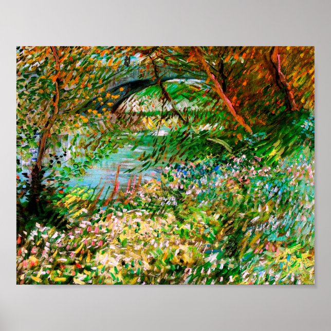 Affiche Banques de Seine Pont de Clichy Spring Van Gogh Fi (Devant)