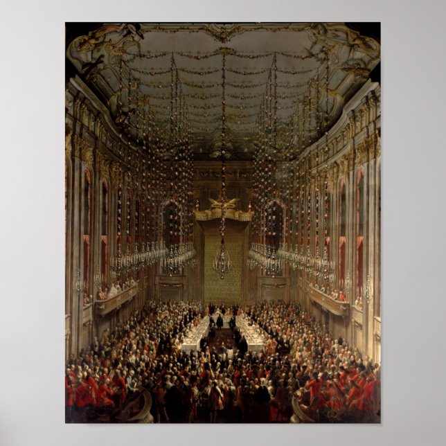 Affiche Banquet dans le Redoutensaal, Vienne, 1760 (Devant)