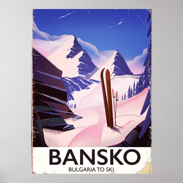 Affiche Bansko Bulgarie Pour Skier (Devant)