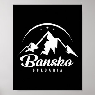 Affiche Bansko Bulgarie Station de ski Ski Snowboard