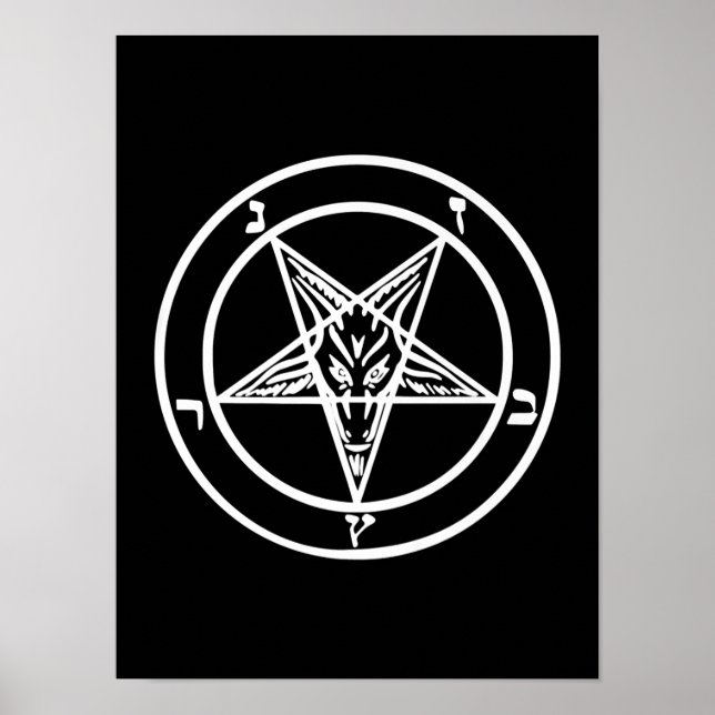 Affiche Baphomet Inverted Pentagram Goat Satanic Logo (Devant)