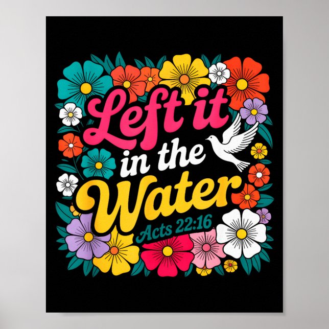 Affiche Baptême chrétien baptisé Bo laissé dans l'eau (Devant)