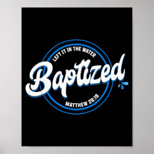 Affiche Baptême chrétien baptisé L'a laissé dans l'eau Ma