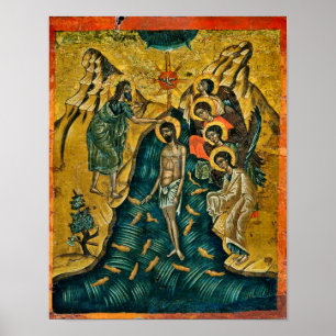 Affiche Baptême de Jésus Christ Orthodoxe
