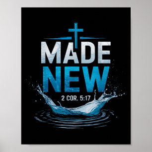 Affiche Baptême d'eau fait verset biblique chrétien baptis