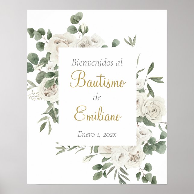 Affiche Baptême signe de bienvenue en espagnol (Devant)
