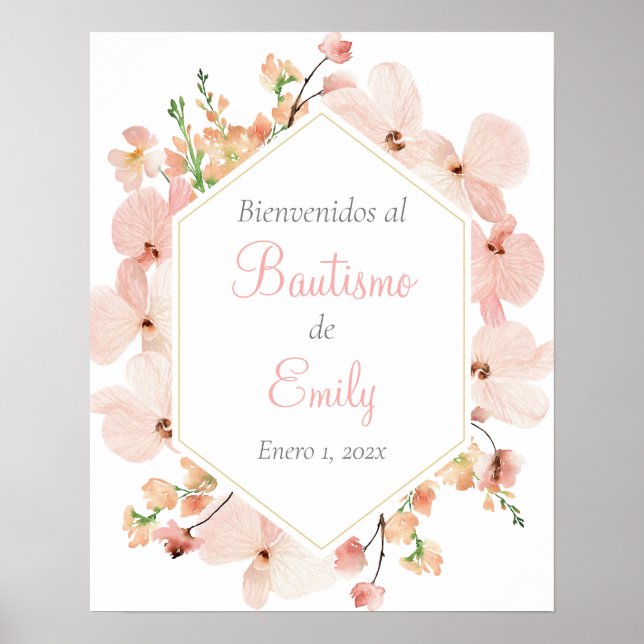 Affiche Baptême signe de bienvenue en espagnol (Devant)
