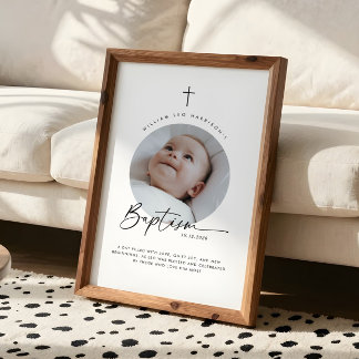 Affiche Baptism Round Photo Keepsake