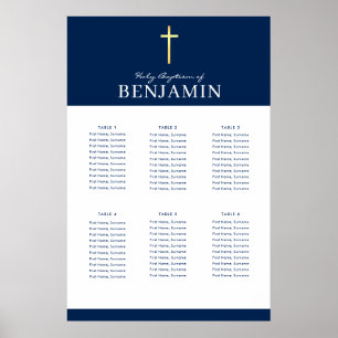 Affiche BAPTISM TABLE PLAN 6 tableaux marine moderne Poste
